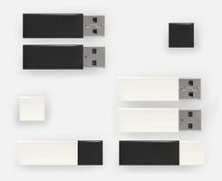 USB pen drives, flash disks. USB flash drives vector