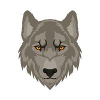 wild wolf animal head fauna character vector