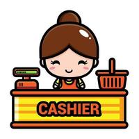 cute cashier character vector design