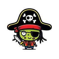 cute zombie mascot character design vector