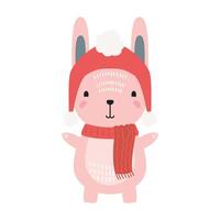 cute rabbit wearing christmas clothes character vector