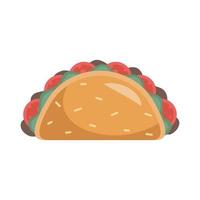 delicious tacos fast food icon vector