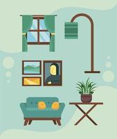 five home improvement icons vector