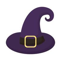 halloween witch hat flat style icon vector