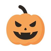 icono plano de estilo de cara de calabaza de halloween vector