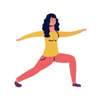 young woman practicing exercise character vector