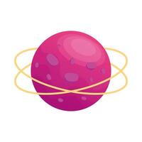 planet with lines orbiting isolated style icon vector