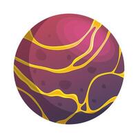 space planet purple color with rivens isolated style icon vector