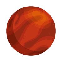 space planet red color isolated style icon vector