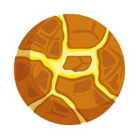 space planet orange color with rivens isolated style icon vector