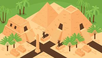 Ancient Egypt Isometric Composition vector