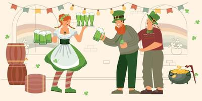 Patricks Day Waitress Composition vector