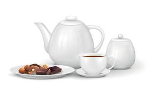 Tea Coffee Set Composition vector