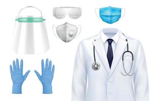 Doctors Protection Realistic Set vector