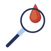 magnifying glass with blood vector