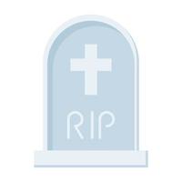cemetery tomb with cross flat style icon vector