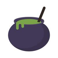 witch cauldron pot flat style icon vector