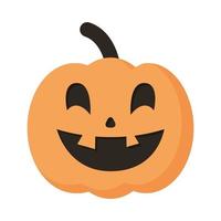 icono plano de estilo de cara de calabaza de halloween vector