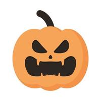 icono plano de estilo de cara de calabaza de halloween vector