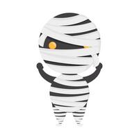 happy halloween cute mummy character vector