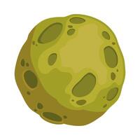 space planet green color with craters isolated style icon vector