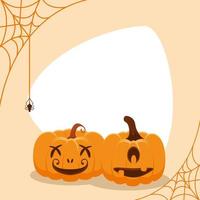 pumpkins and spider vector