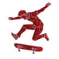 Skateboarder Extreme Sport Action vector