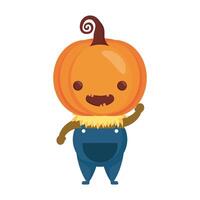 feliz halloween lindo personaje de calabaza vector