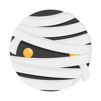 happy halloween cute mummy head character vector