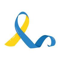 ribbon campaign yellow and blue colors vector