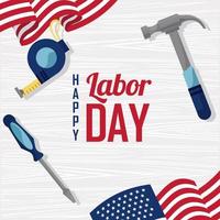 labor day USA postcard vector