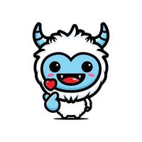 lindo diseño de personaje de mascota yeti vector