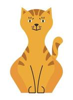 mascota del gato amarillo vector