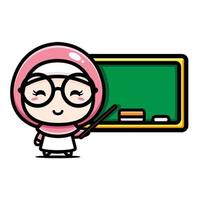 cute teacher mascot character design vector