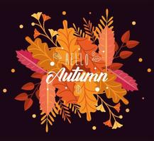 autumn leafs and lettering vector