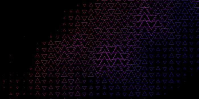 patrón de vector azul oscuro, rojo con líneas, triángulos.