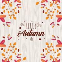 hello autumn leafs vector