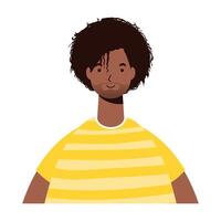 Hombre étnico afro con icono de personaje de barba vector