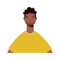 Hombre étnico afro con icono de personaje de barba vector