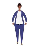 icono de personaje de mujer étnica afro vector