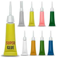 Super glue. 3D realistic metallic container glue . Vector