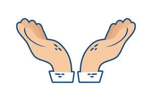 hands human protecting isolated icon vector