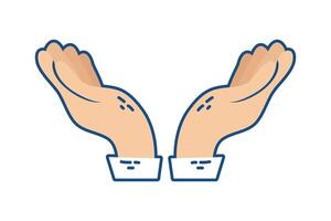 hands human protecting isolated icon vector