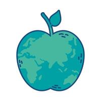 world planet earth with apple shape vector