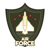 escudo de la fuerza aérea con avión vector