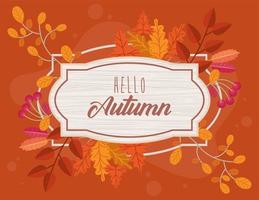 autumn leafs frame vector