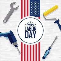 happy labor day postcard vector