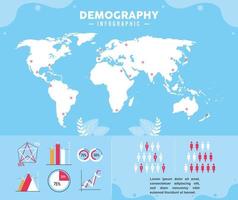 demography infographic and planet vector