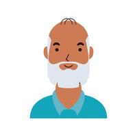 old man with beard avatar character vector