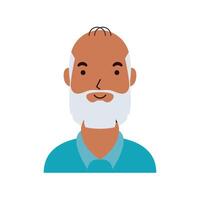 old man with beard avatar character vector